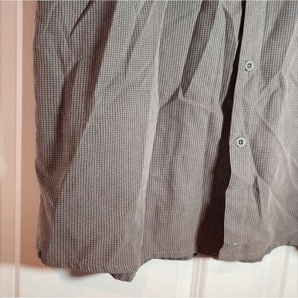 The North Face Men's Lightweight Gray Checkered Button Up Short Sleeve Top L - Picture 4 of 6
